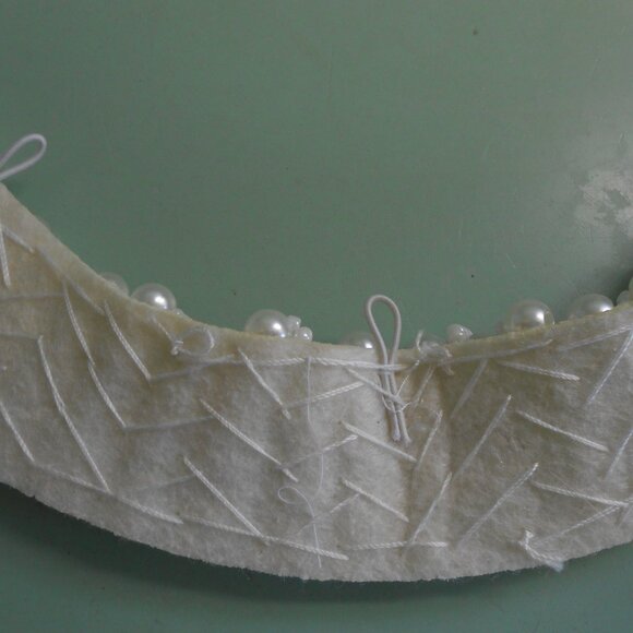 Vintage Ivory Lace Collar & Beaded Neck Collar Dress Sweater Accessory - Picture 10 of 11